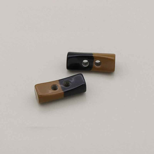 40mm Brown Black Striped Resin Toggle Button for Coats and Jackets 20pcs