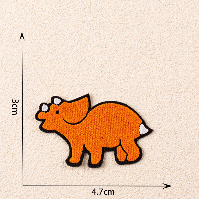 Cartoon-Elefantenpatch, orange mit schwarzer Umrandung und weißem Bauch