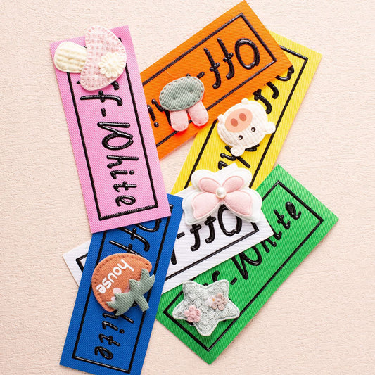 Unique Off - White Handmade 3D Offset - Printed Fabric Label 6pcs