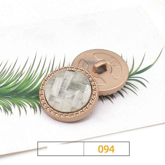 Knopf-Set 18/23/25 mm, Farbe 94: rund, gewebtes Cover, silbergrau wirkende Mitte