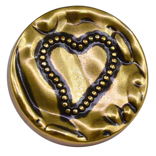 18/23mm Vintage Heart Metal Shank Button for Blouses Cardigans 20 Pack Gold