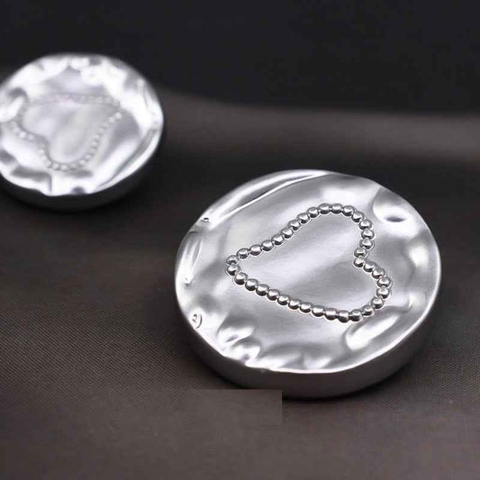 18/23mm Vintage Heart Metal Shank Button for Blouses Cardigans 20 Pack Silver