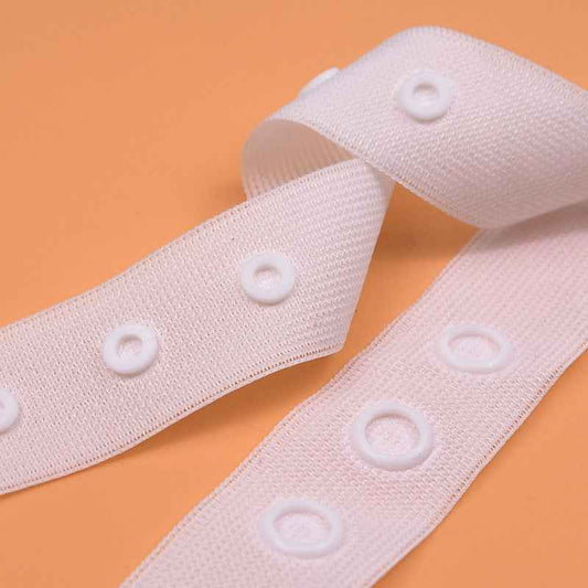 18x18x36mm Spacing Sewing Snap Fastener Tape for Clothing 6 Yards White