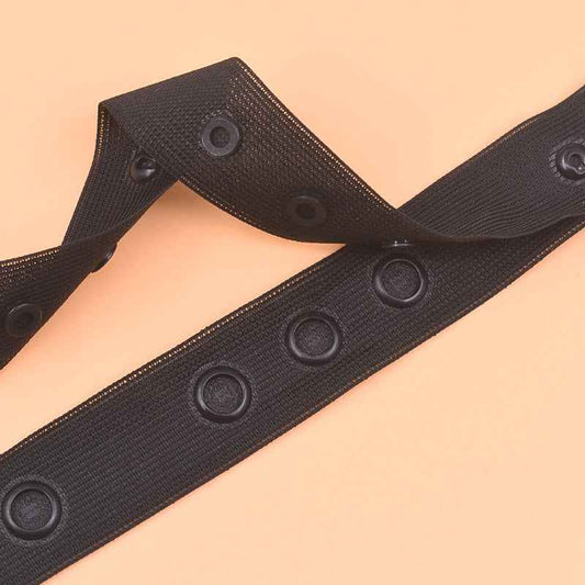 18x18x36mm Spacing Sewing Snap Fastener Tape for Clothing 6 Yards Black