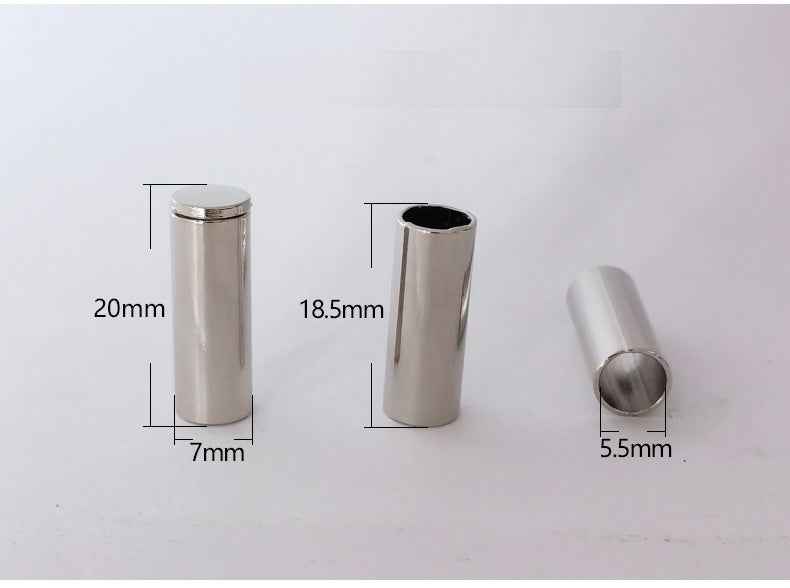 7x20mm metal cylinder stopper dimensions: 20mm length, 7mm diameter