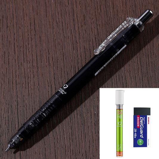 ZEBRA DelGuard Limited Edition Clear Mechanical Pencil 0.5 mm with Lead Refills & Eraser