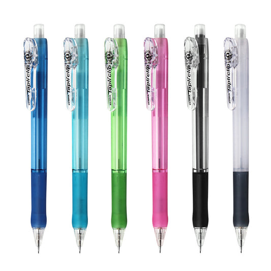 ZEBRA Tapliclip Mechanical Pencil 0.5mm | Retractable Tip | Soft Grip | Set of 6