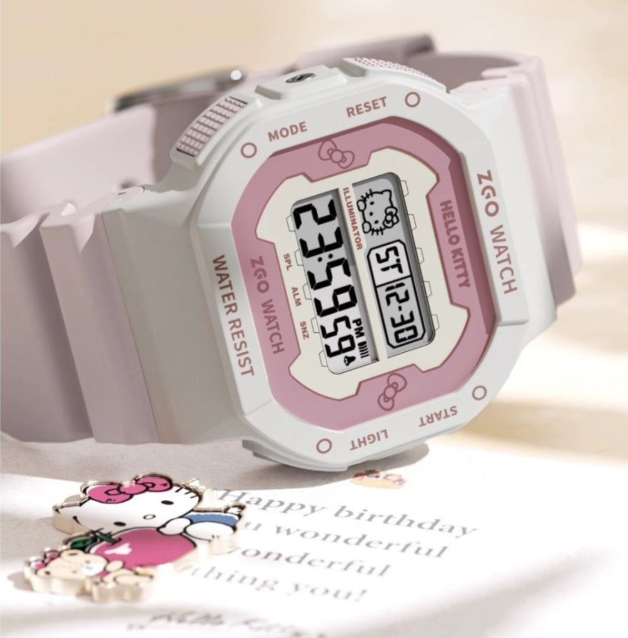 ZGO x Sanrio Hello Kitty Girls Pink Digital Watch