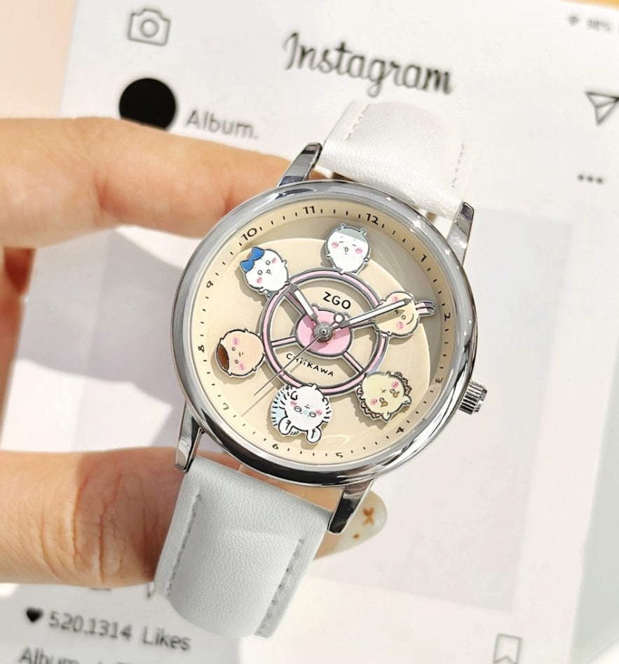 ZGO x Chiikawa Girls Watch Merry-Go-Round Dial Luminous Hands