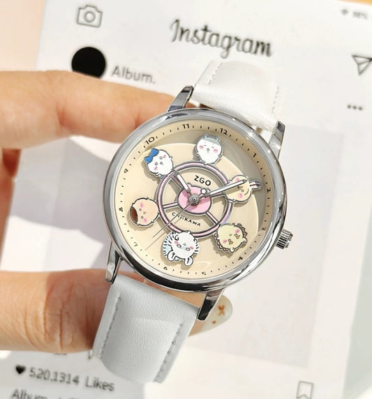 ZGO x Chiikawa Girls Watch Merry-Go-Round Dial Luminous Hands