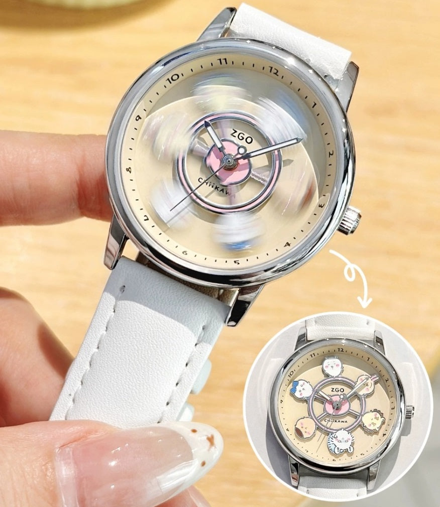 ZGO x Chiikawa Girls Watch Merry-Go-Round Dial Luminous Hands