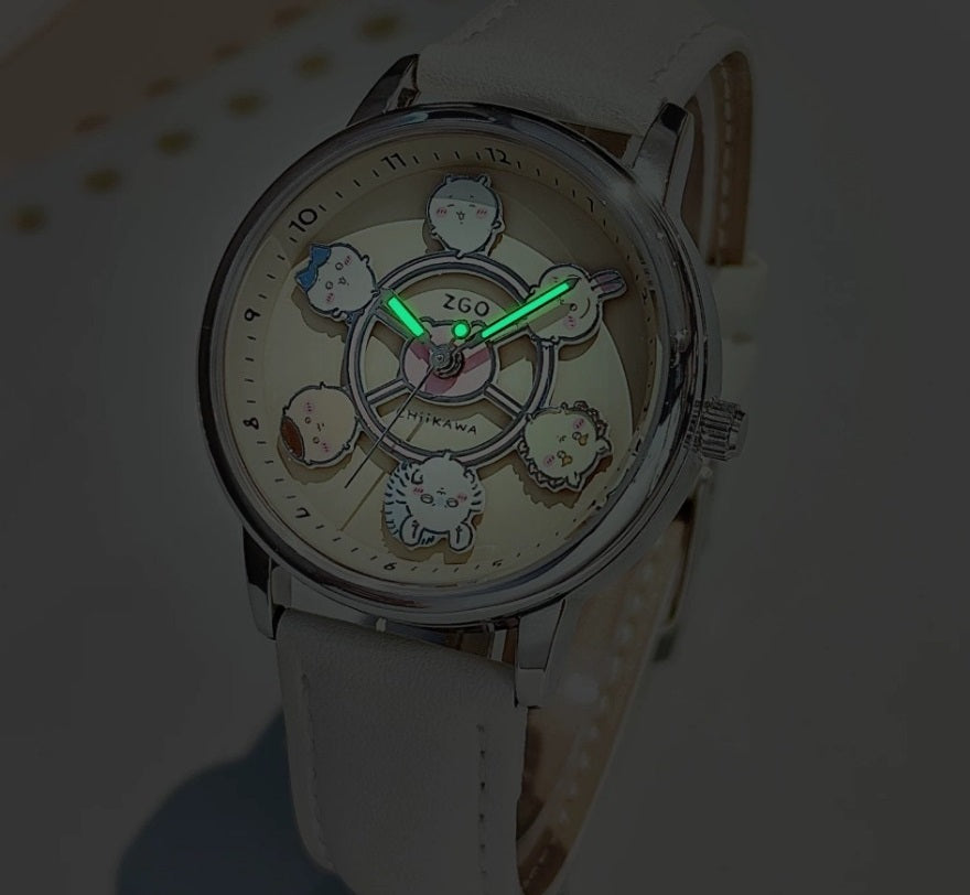 ZGO x Chiikawa Girls Watch Merry-Go-Round Dial Luminous Hands