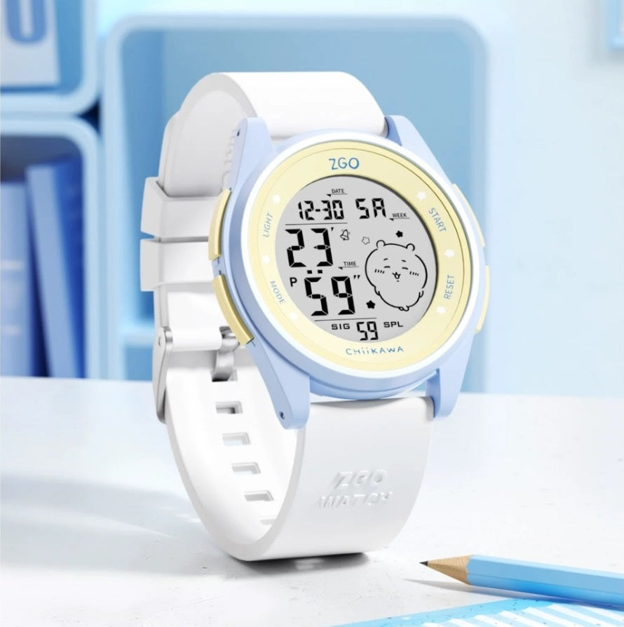 ZGO x Chiikawa Kids Digital Watch Silicone Strap Night Light Display