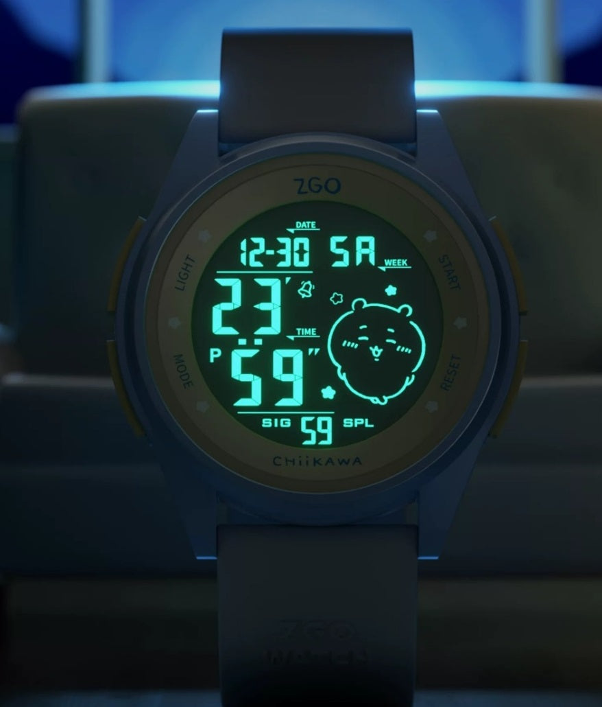 ZGO x Chiikawa Kids Digital Watch Silicone Strap Night Light Display