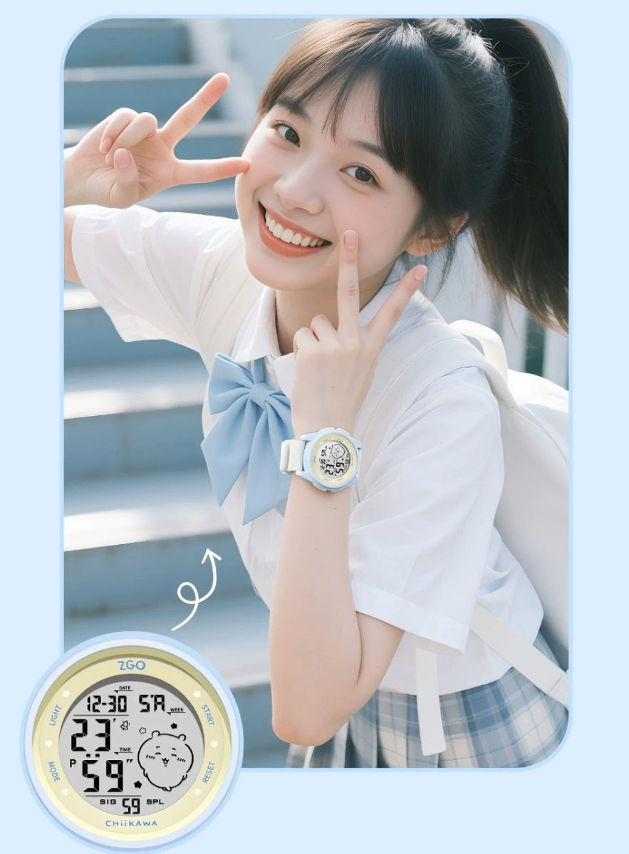 ZGO x Chiikawa Kids Digital Watch Silicone Strap Night Light Display