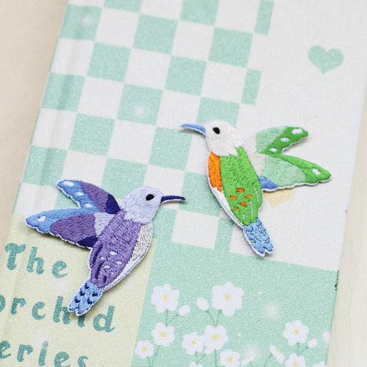 Self-Adhesive Hummingbird Embroidered Patches 4 Pack