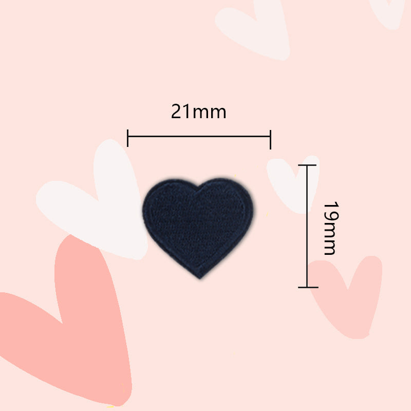 21mm navy heart embroidered patch, self-adhesive