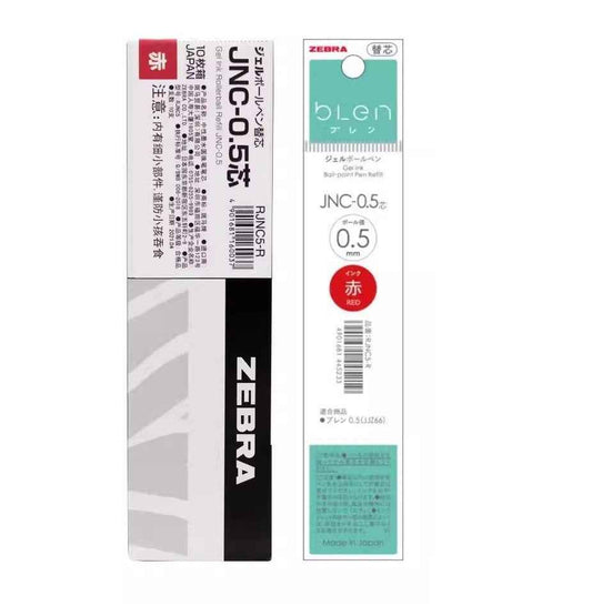 Zebra Blen JNC-0.5 Gel Pen Refill – 0.5mm - Black/Red/Blue - 10 Pack