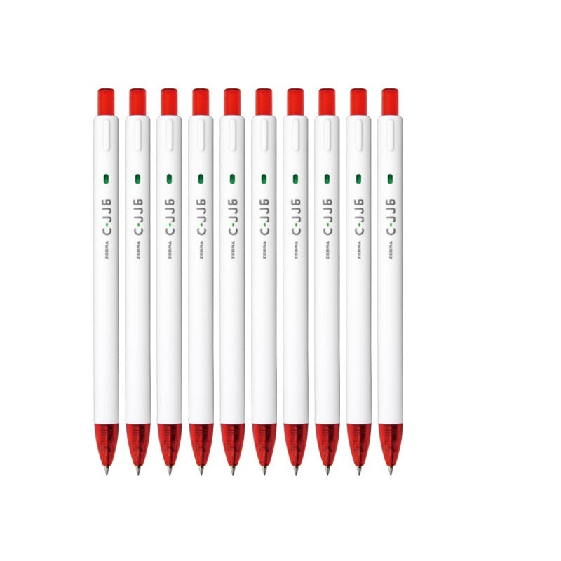 Zebra C-JJ6 Click Gel Pen Set - 0.5mm Black/Red/Blue Ink (10-Pack)