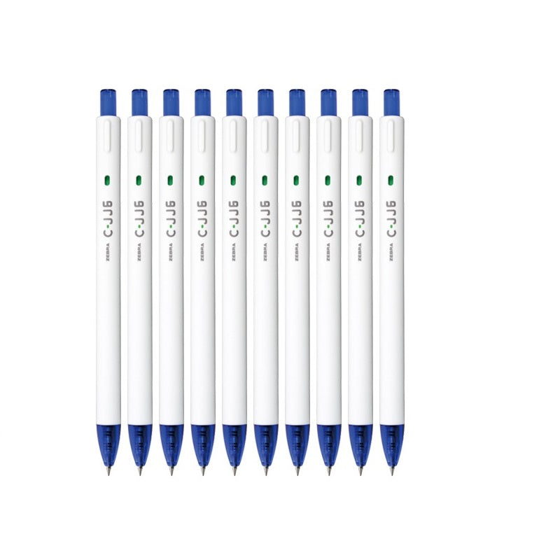 Zebra C-JJ6 Click Gel Pen Set - 0.5mm Black/Red/Blue Ink (10-Pack)