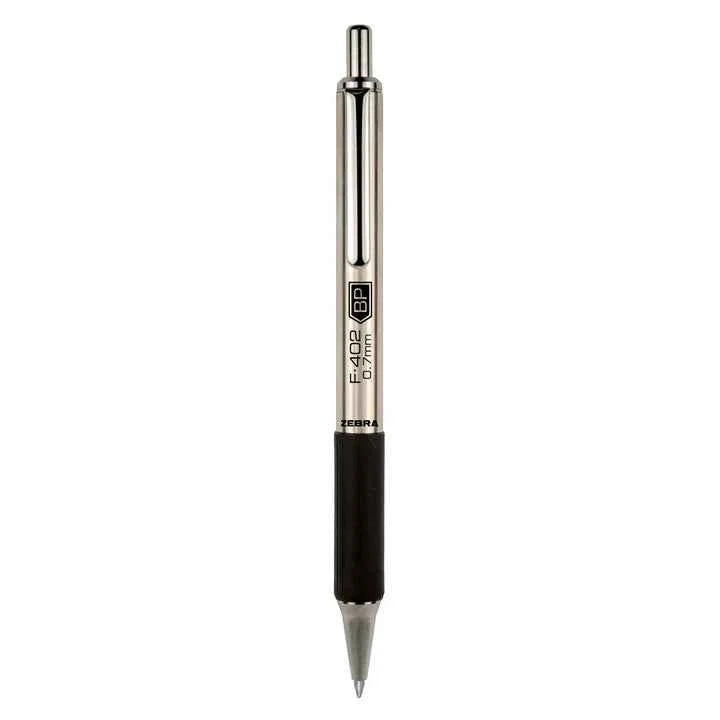 Zebra F-402 Retractable Ballpoint Pen,Fine Point,0.7mm,Black,2 Pack