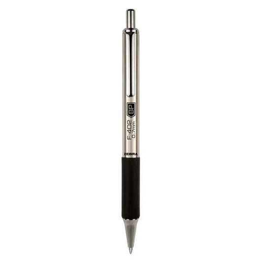 Zebra F-402 Retractable Ballpoint Pen,Fine Point,0.7mm,Black,2 Pack