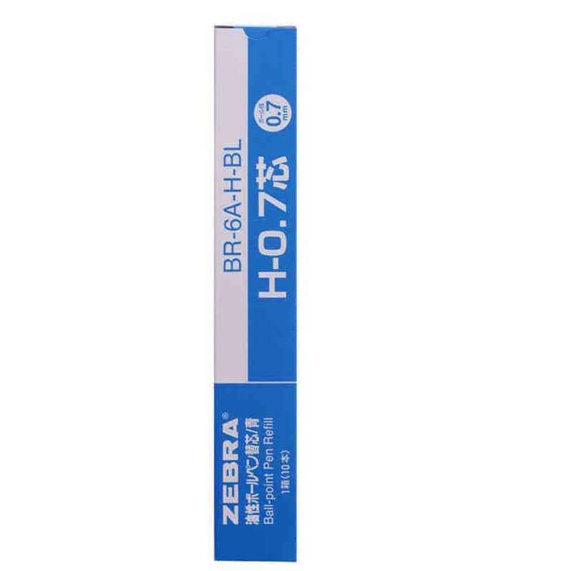 Zebra H-0.7 Ballpoint Pen Refill - 0.7 mm - Black/Blue/Red - 10 Pack