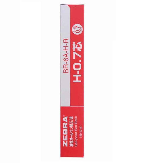 Zebra H-0.7 Ballpoint Pen Refill - 0.7 mm - Black/Blue/Red - 10 Pack