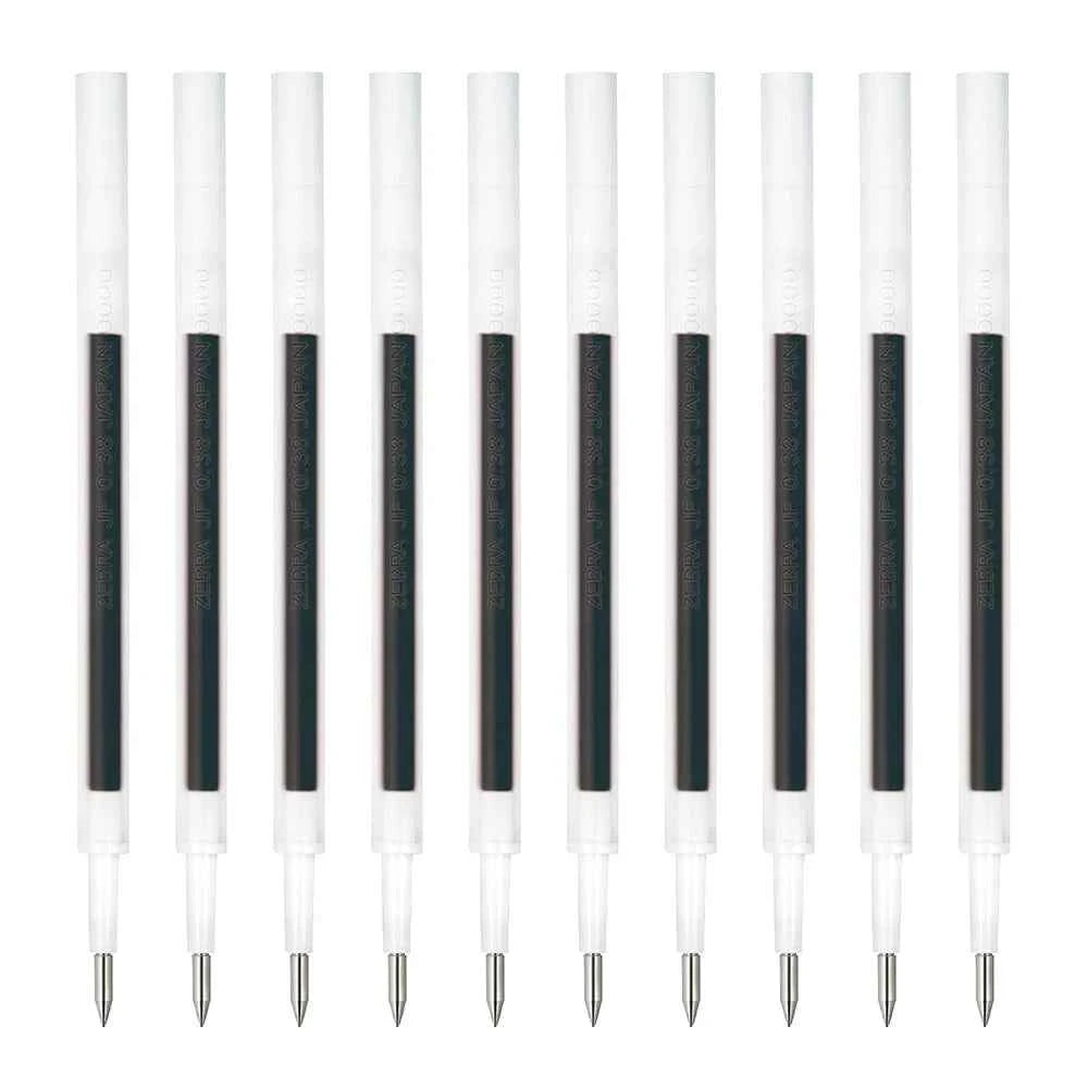 Zebra JF-0.38 Sarasa Gel Pen Refill 0.38mm Black Ink 10 Pack
