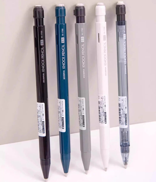 Zebra KNOCK Shake Mechanical Pencil 0.5mm | Classic Colors | Low Center of Gravity | Includes 12 Lead Refills
