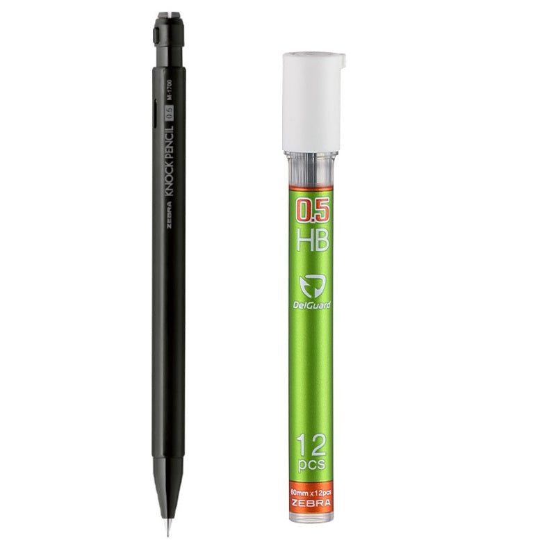 Zebra M-1700 Knock Shaker Mechanical Pencil -0.5mm with Leads