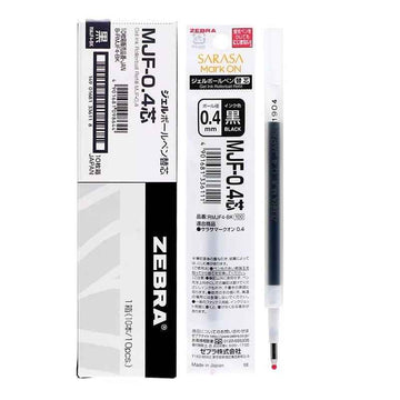 Zebra MJF-0.4 Sarasa Mark On Gel Pen Refill - 0.4 mm - Black - 10 Pack