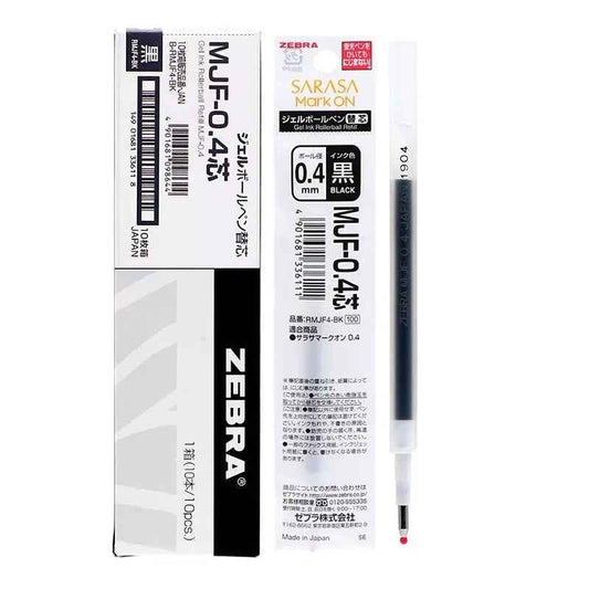 Zebra MJF-0.4 Sarasa Mark On Gel Pen Refill - 0.4 mm - Black - 10 Pack