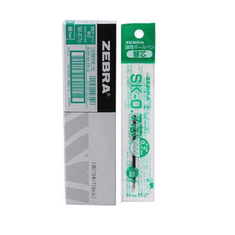 Zebra SK-0.7 Ballpoint Pen Refill 0.7mm Black/Blue/Red/Green 10 Pack
