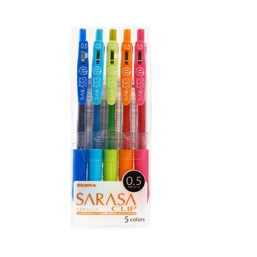 Gelové pero Zebra Sarasa Clip s inkoustem 5/10/20 barev, sada 0,5 mm