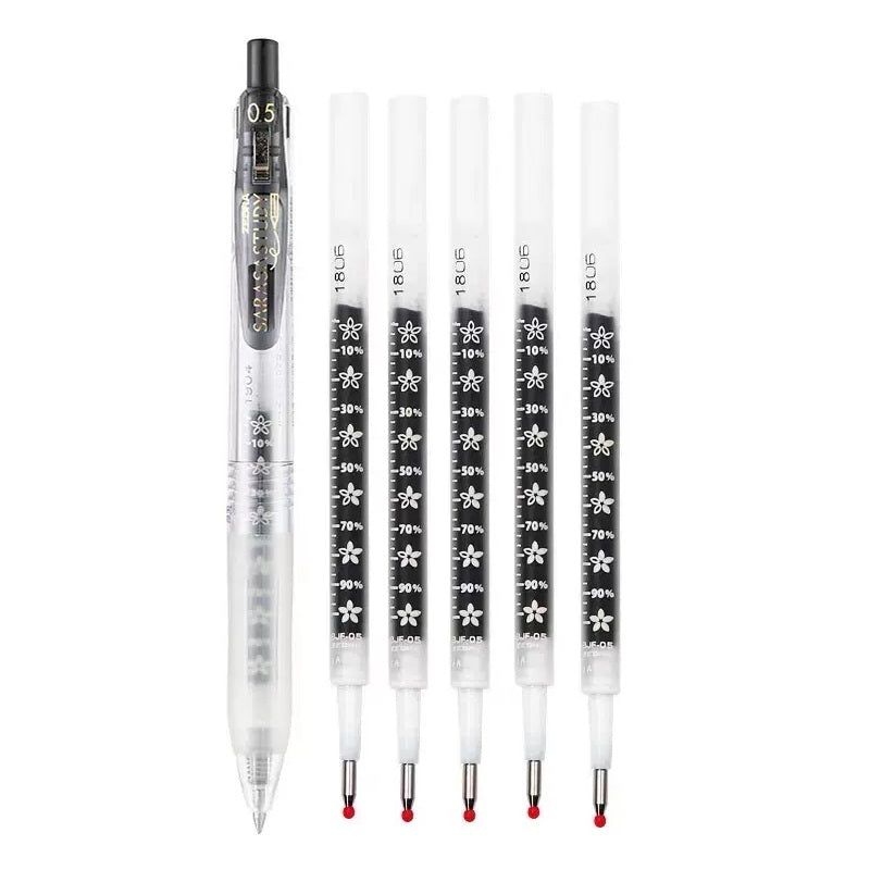 Zebra Sarasa õppe geelpliiats - 0,5 mm - 5 tk musta tinditäidetega