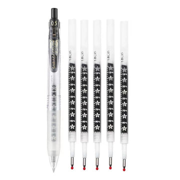 Zebra Sarasa õppe geelpliiats - 0,5 mm - 5 tk musta tinditäidetega