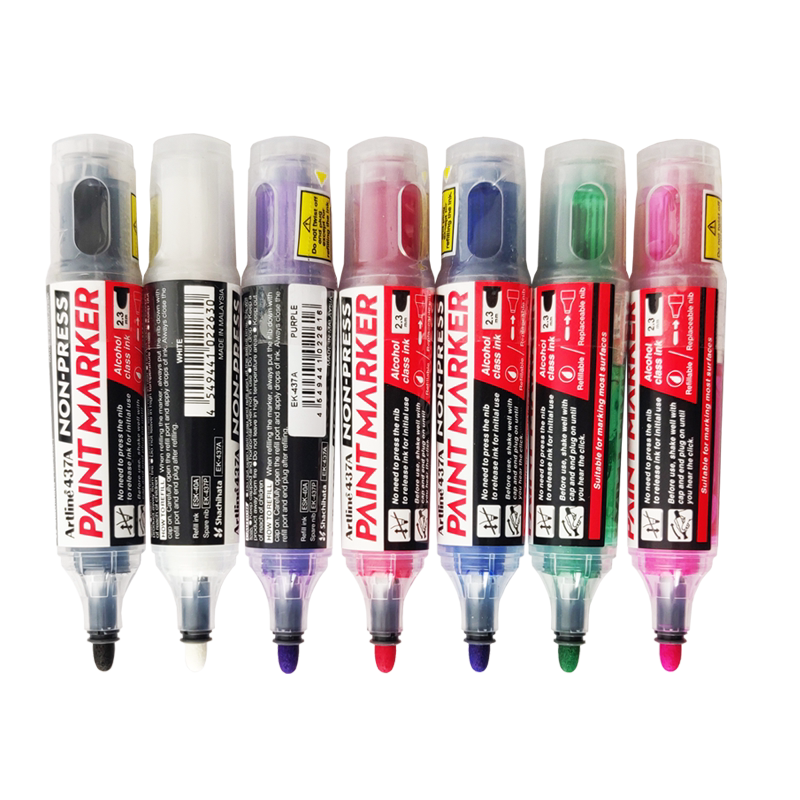 Artline 437A NON-PRESS Paint Markers, 2.3mm Round Tip, 2-Pack