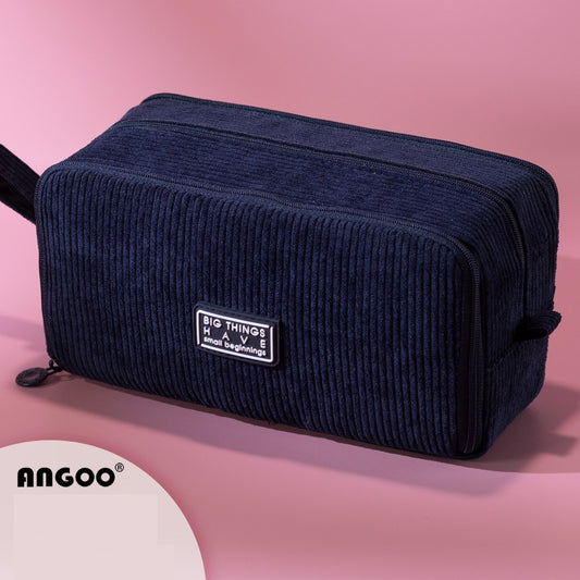 Angoo Corduroy Large Capacity Pencil Case 60-Pen Organizer for Girls