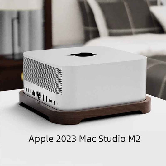 Black Walnut Desktop Stand for Apple 2023 Mac Studio M2