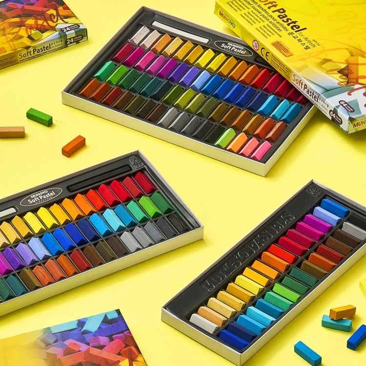 MUNGYO Standard Square Soft Pastels for Artists 24/32/48/64 Colors