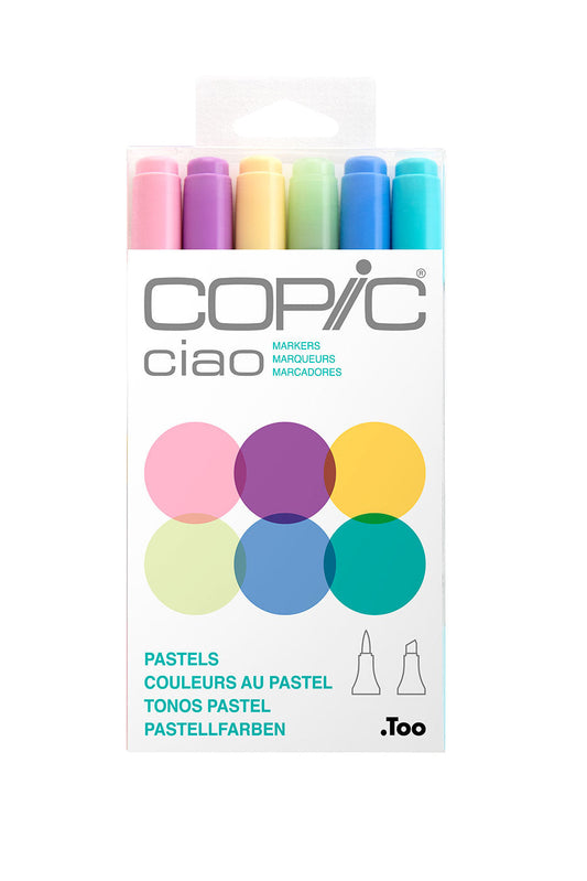 Copic Ciao,Alcohol-based Brush Markers,6 Color Pastel