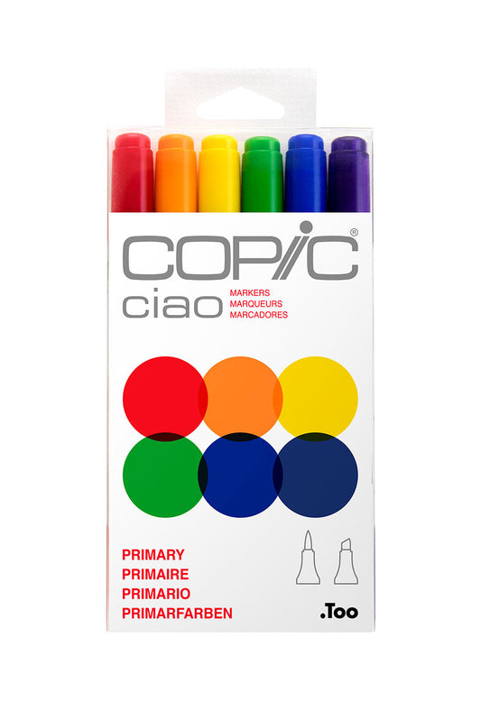 Copic Ciao,Alcohol-based Brush Markers,6 Color Primary