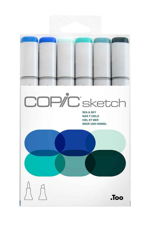 COPIC Sketch Marker Pens 6 Color Sea & Sky