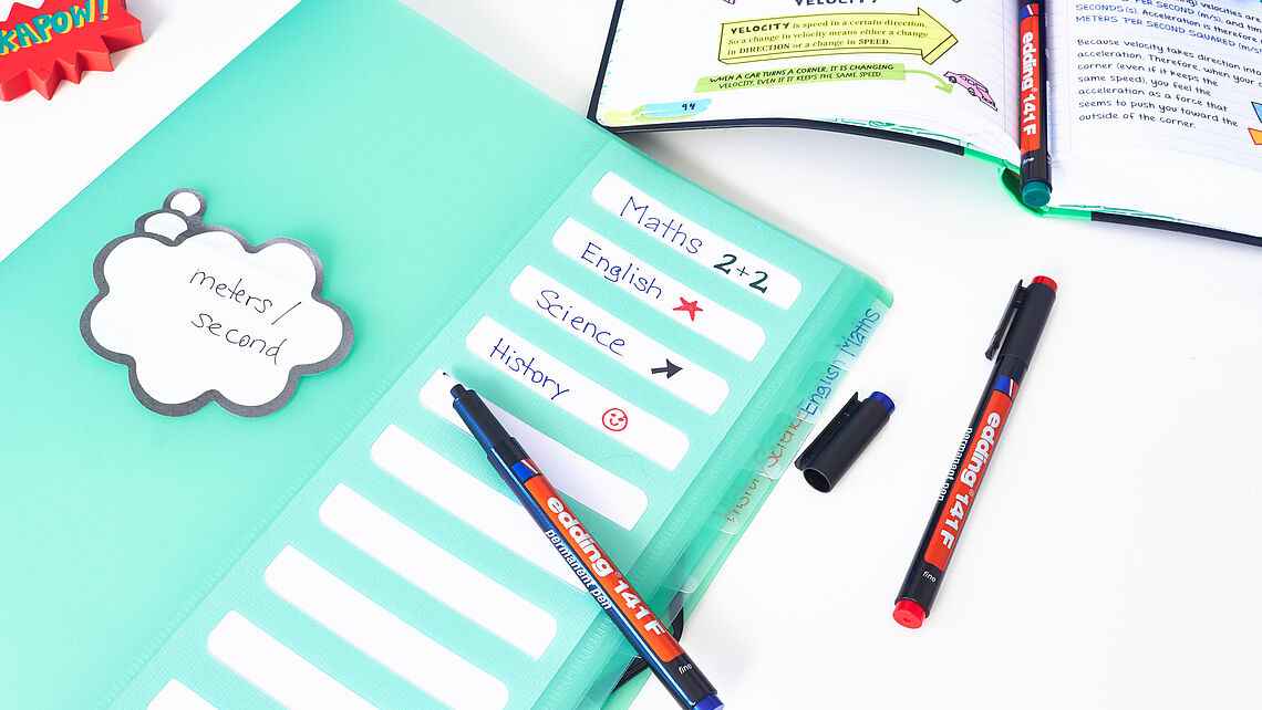 edding 141 F Permanente Marker Pen Black/Red/Blue Ink 10 Pack