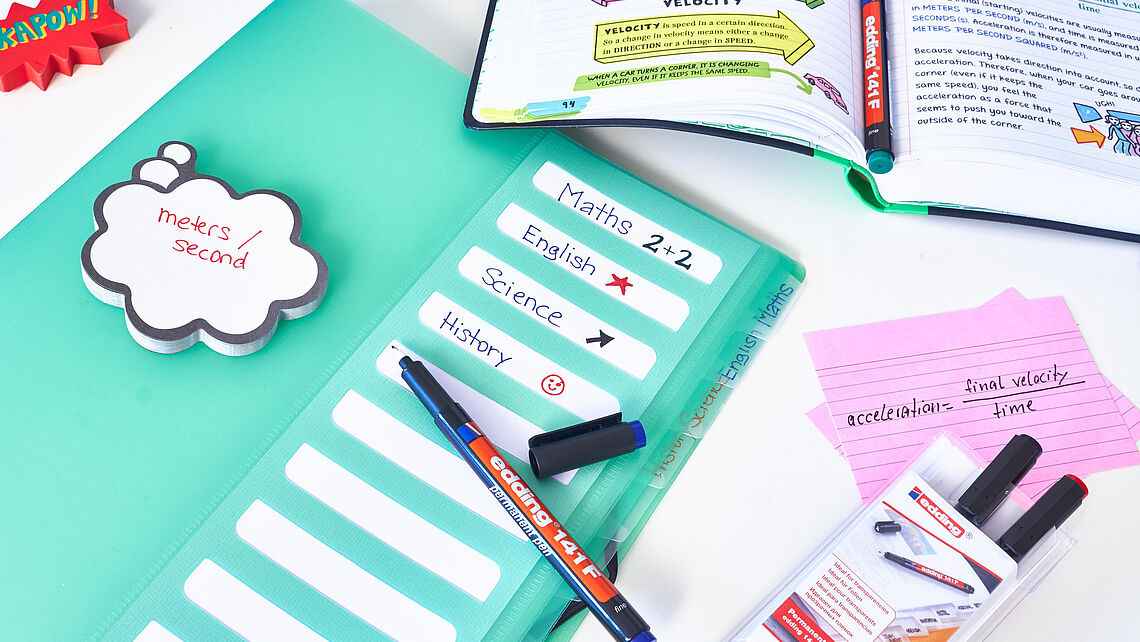 edding 141 F Permanente Marker Pen Black/Red/Blue Ink 10 Pack