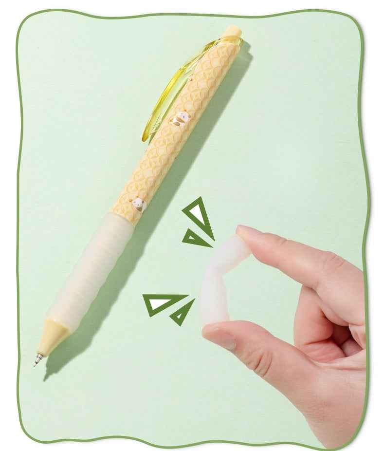 DELI Panda Retractable Gel Pens Soft Grip Black Ink Pens 0.5mm 8 Pack