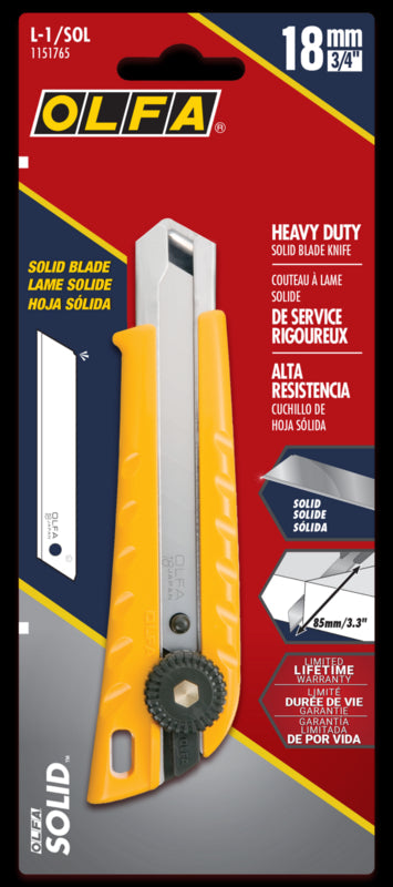 OLFA 18 mm L-1/SOL Rataslukko Monitoimiveitsi Kiinteällä Terällä