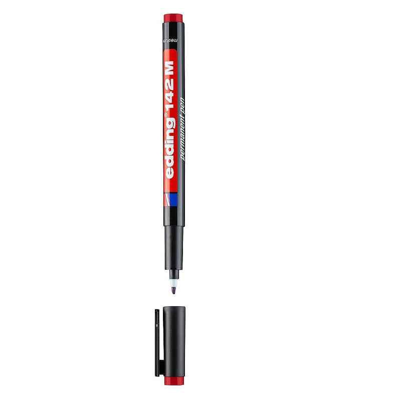 edding 142 M Permanente Marker Pen Black/Red/Blue Ink 10 Pack