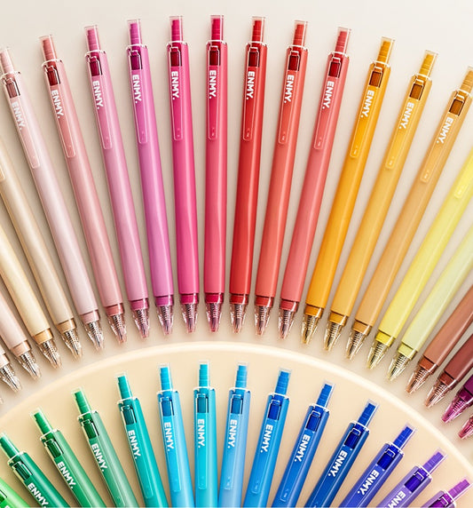 ENMY Rainbow Acrylic Ink Retractable Fineliner Pen Set – 0.7mm, 6 Colors